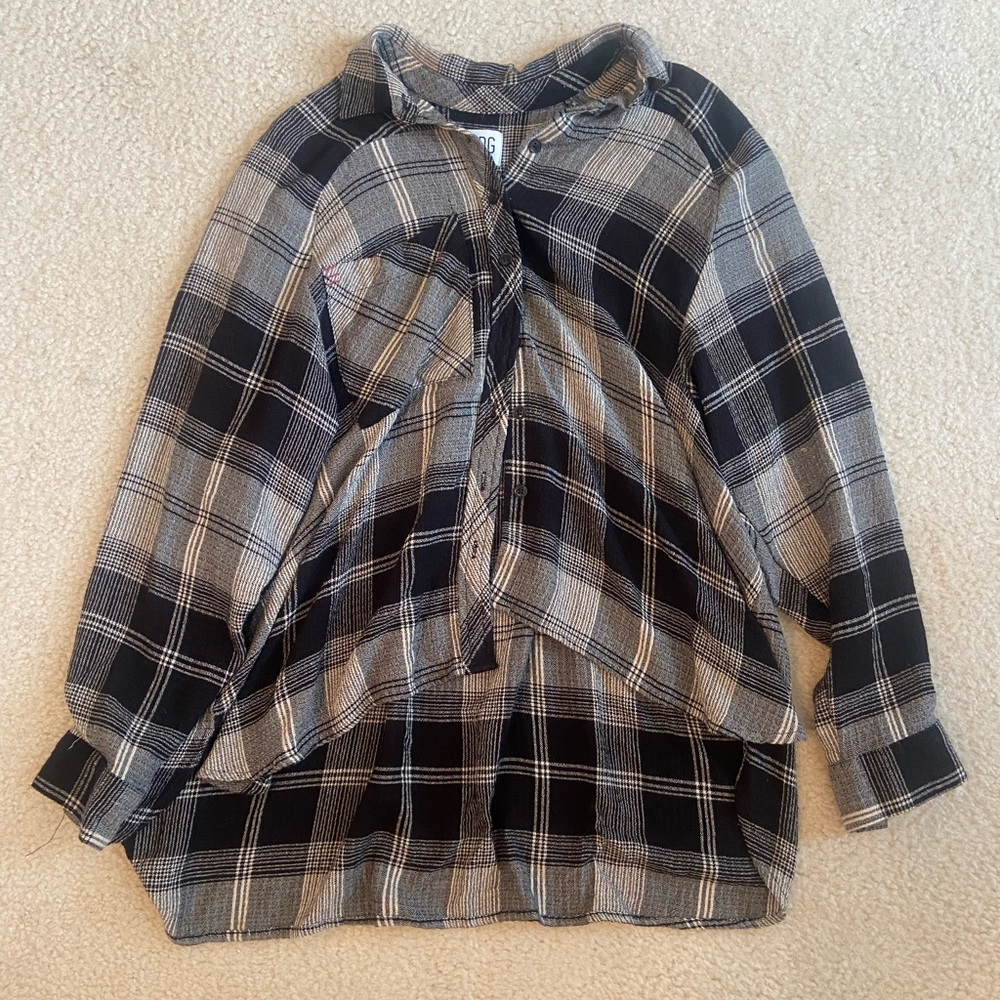 BDG Black and White Plaid Button Down Shirt